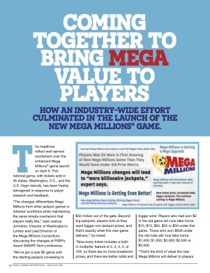 Public Gaming International Magazine interview or guest article: Coming Together to Bring Mega Value to Players