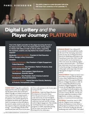 Public Gaming International Magazine interview or guest article: Digital Lottery and the Player Journey: PLATFORM