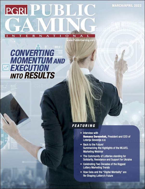 Public Gaming International Magazine cover: March/April 2022